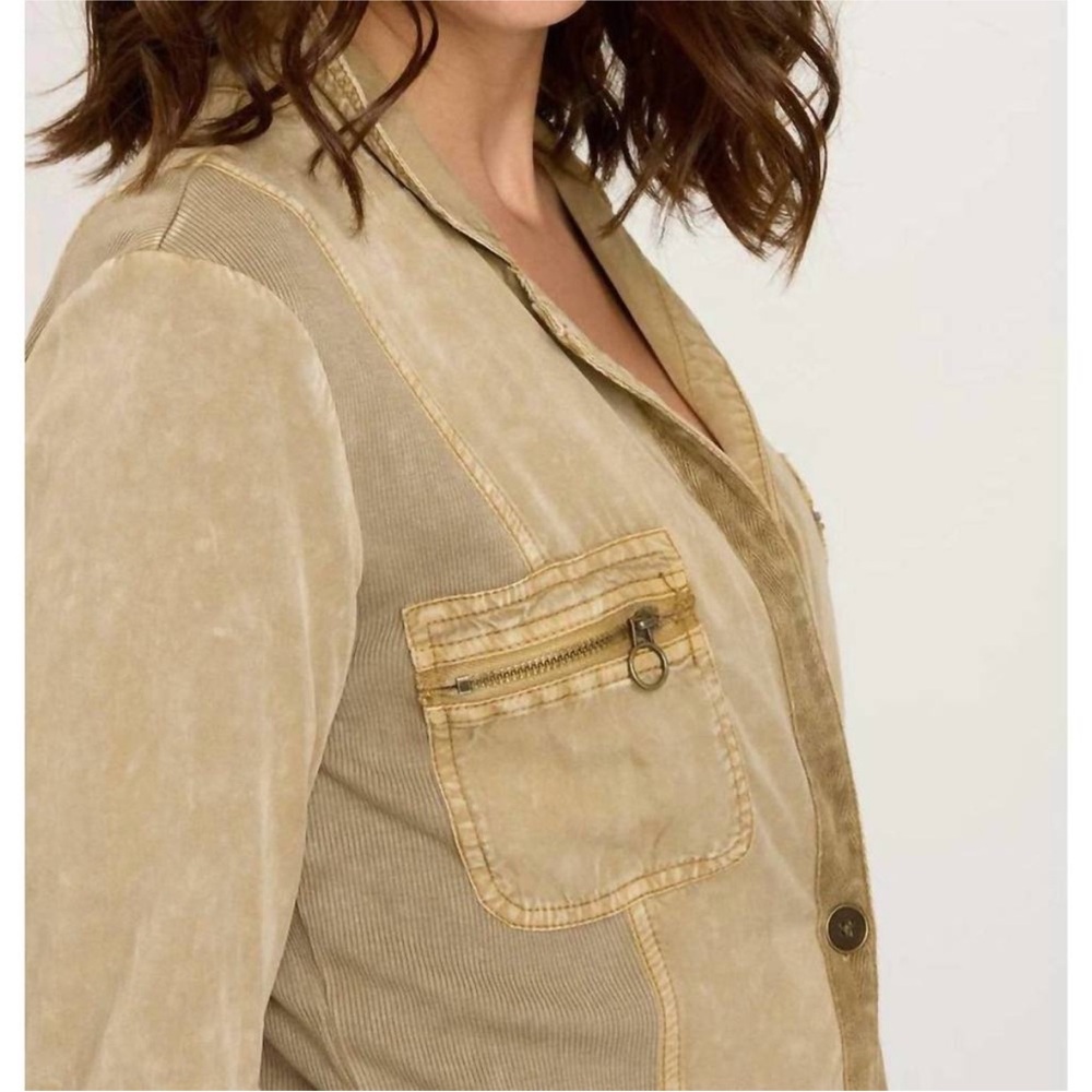 XCVI Tula blazer jacket distress wash linwood Neutral XS - Picture 4 of 10